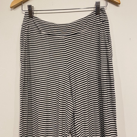 Soma Black and White Striped Wide Leg Pajama Bottoms Size Small - Picture 2 of 3